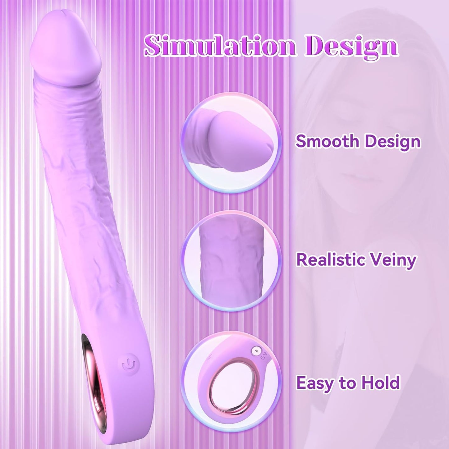 Sex Toys 7.8 Inch G Spot Vibrator, Realistic Dildo Vibrators with 10 Vibrating Modes, Waterproof Clitoris Vibrator Adult Toys, Penis Vibrator Female Sex Toy Sexual Pleasure Tools for Women (Purple)