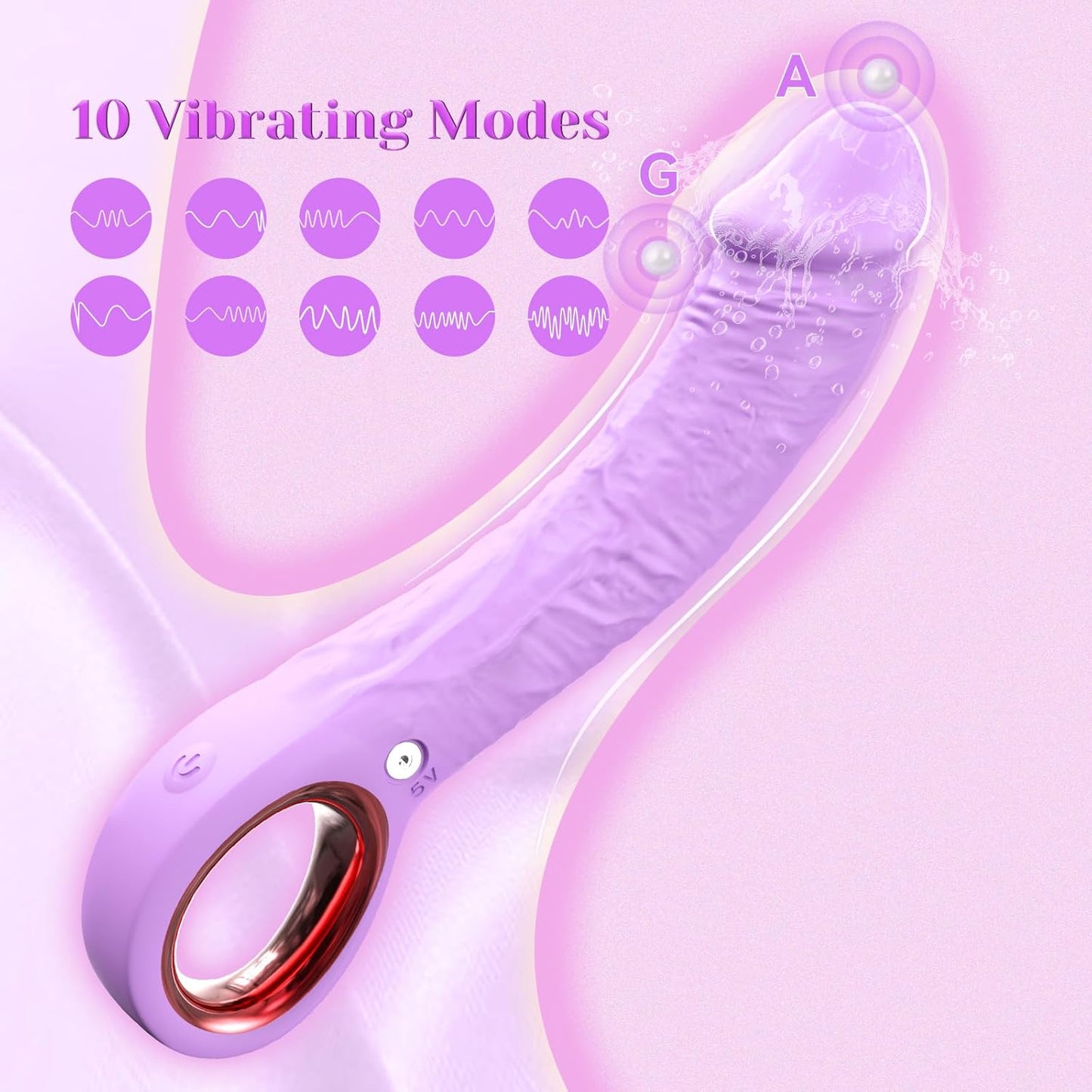 Sex Toys 7.8 Inch G Spot Vibrator, Realistic Dildo Vibrators with 10 Vibrating Modes, Waterproof Clitoris Vibrator Adult Toys, Penis Vibrator Female Sex Toy Sexual Pleasure Tools for Women (Purple)