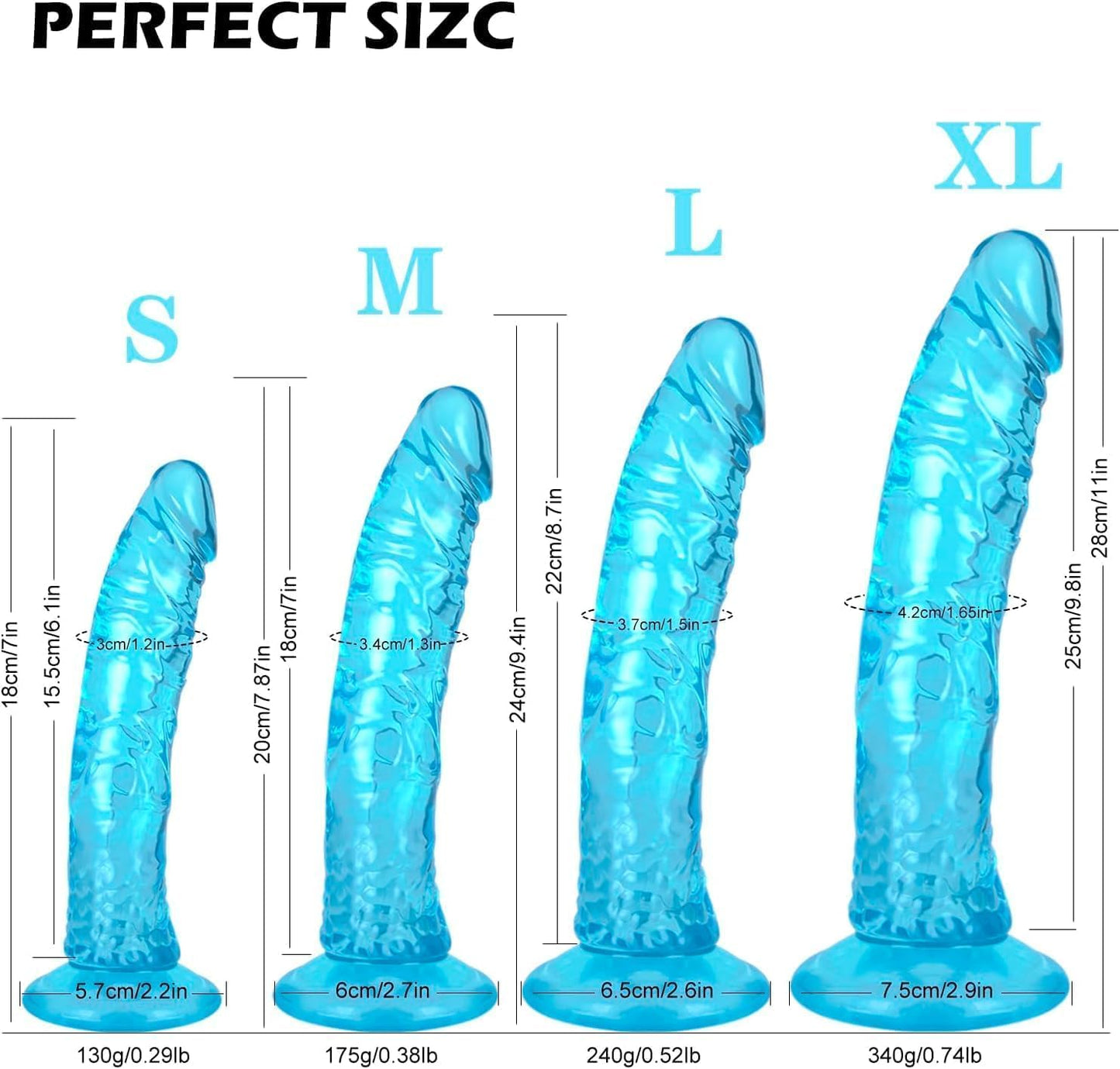 11 Inch Sex Toys Dildo Realistic Silicone Dildo, Safety Material for Clitoral Vagina and Anal Stimulation with Strong Suction Cups, Sex Adult Toys for Women and Couple - XL