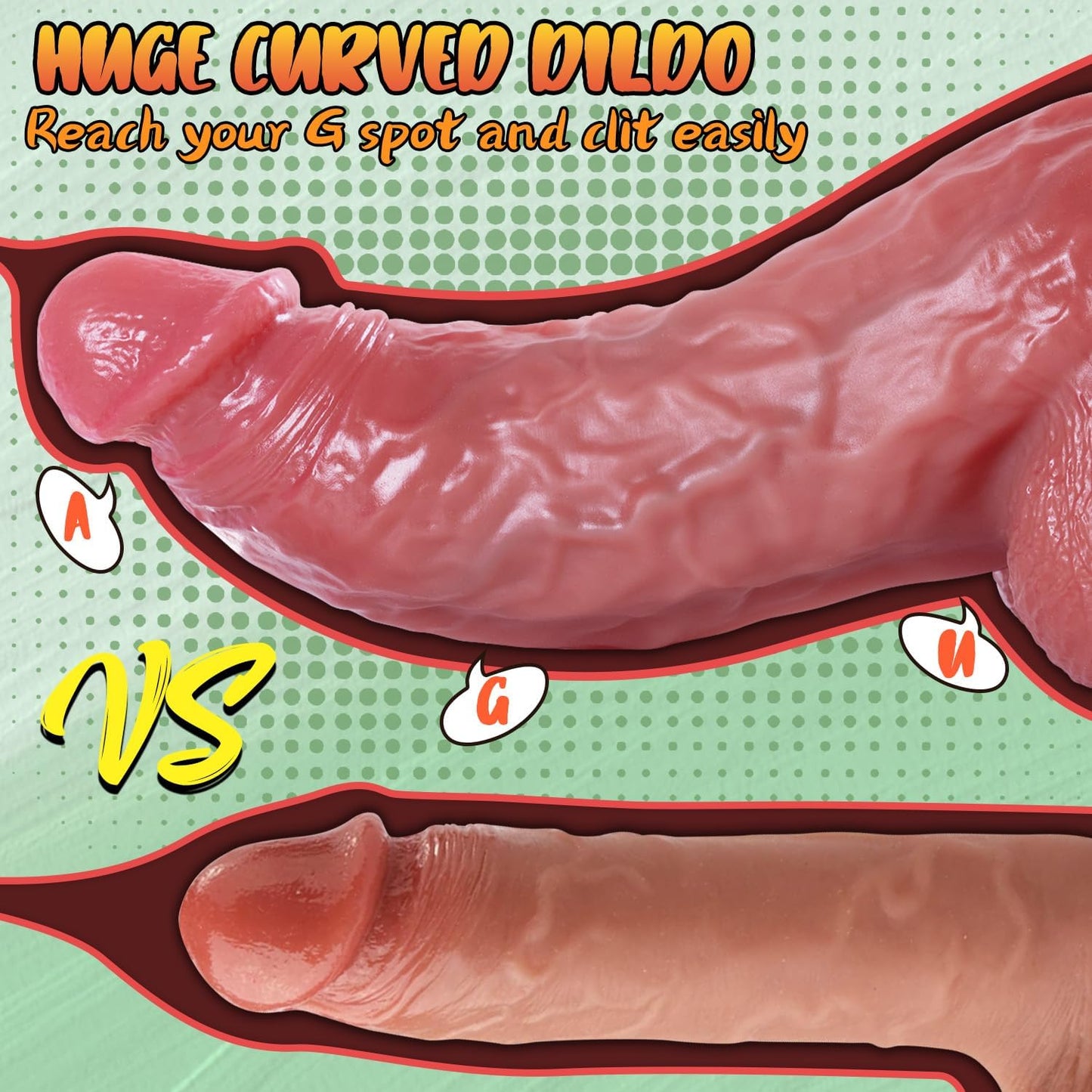2.55’’ Diameter Huge Dildo,Realistic Silicone Thick Dildos with Strong Suction Cup for Hands-Free and Anal Play,Curved Dildo for G-Spot Stimulation Orgasm,Sex Toys for Women and Men