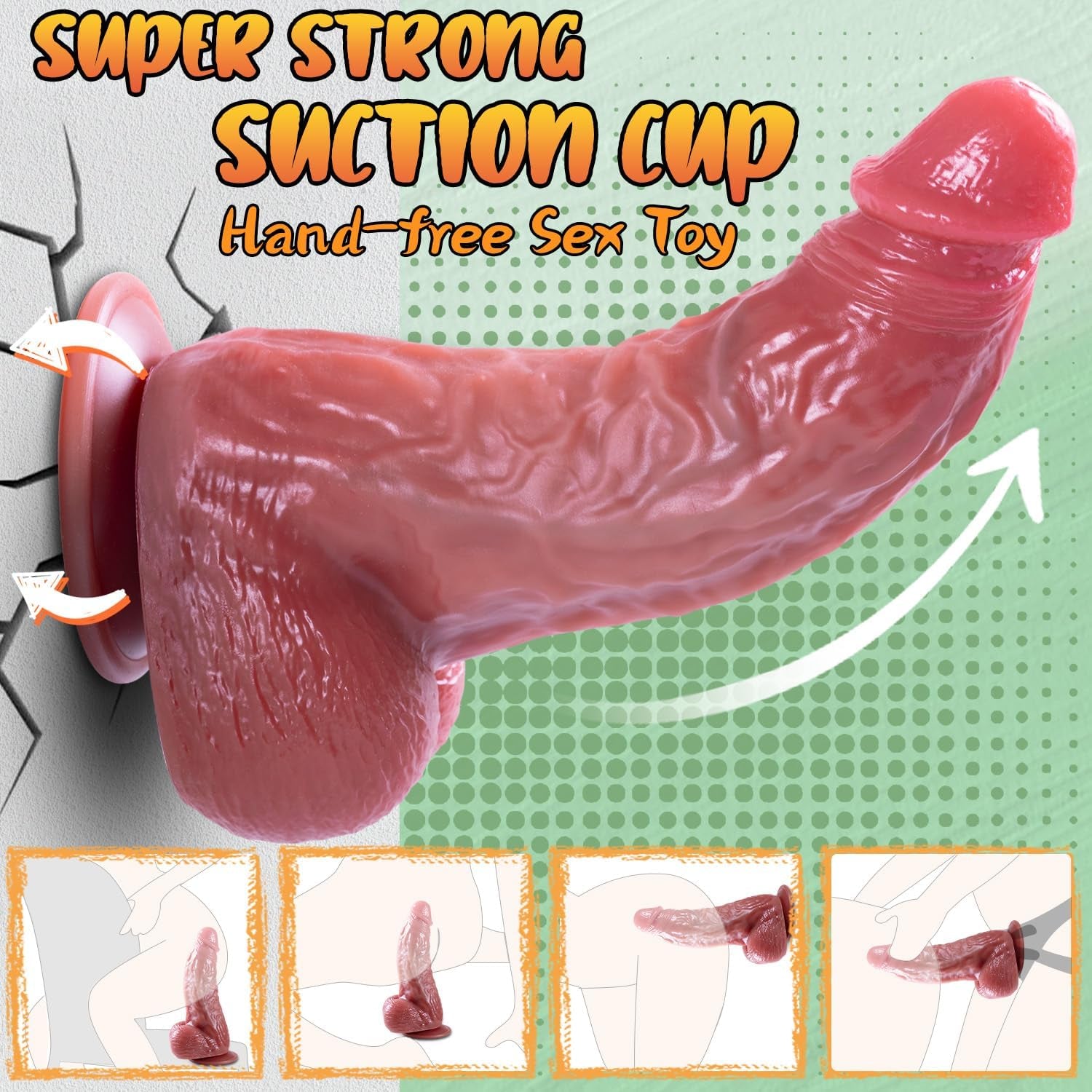 2.55’’ Diameter Huge Dildo,Realistic Silicone Thick Dildos with Strong Suction Cup for Hands-Free and Anal Play,Curved Dildo for G-Spot Stimulation Orgasm,Sex Toys for Women and Men