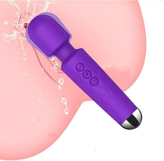 Powerful Vibrator Wand, G Spot Cordless Rechargeable Vibrators with 20 Patterns & 8 Intensity, Quiet Clit Vibrator, Clitoris Stimulation, Dildo, Female Wand Massager for Her Pleasure Adult Toys (A)