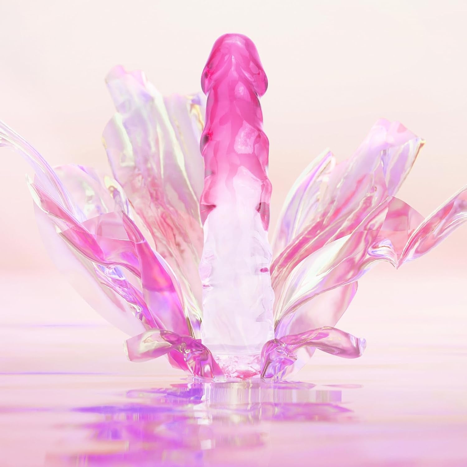 Sex Toy Realistic Pink Dildo for Women -  G Spot Adult Toys, Gradient Clear Penis with Strong Suction Cup, Soft Lifelike Dick for Beginner & Couples Anal Vaginal Sexy Play, Strap-On Pleasure
