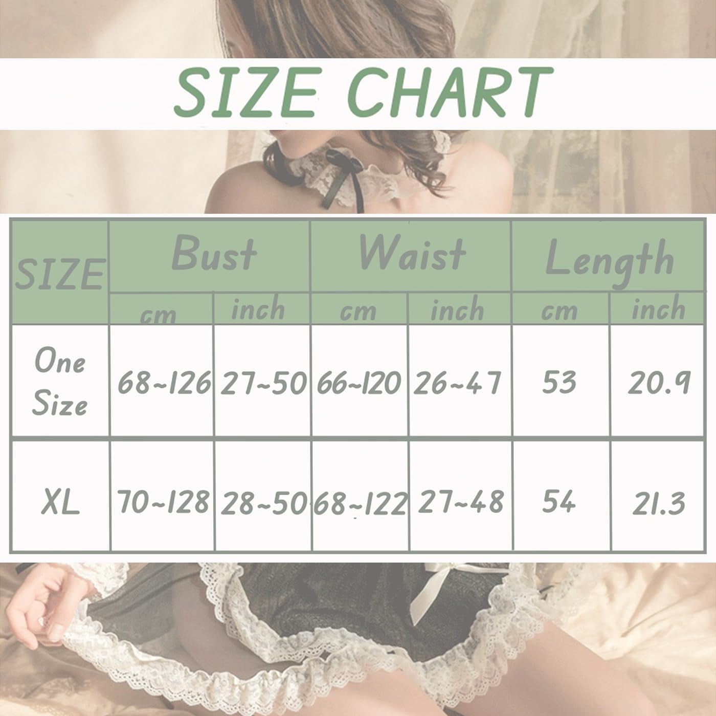 Womens French Maid Costume Maid Dress Sheer Maid Outfit Cosplay Lingerie Set Lace Babydoll Apron Fancy Dress