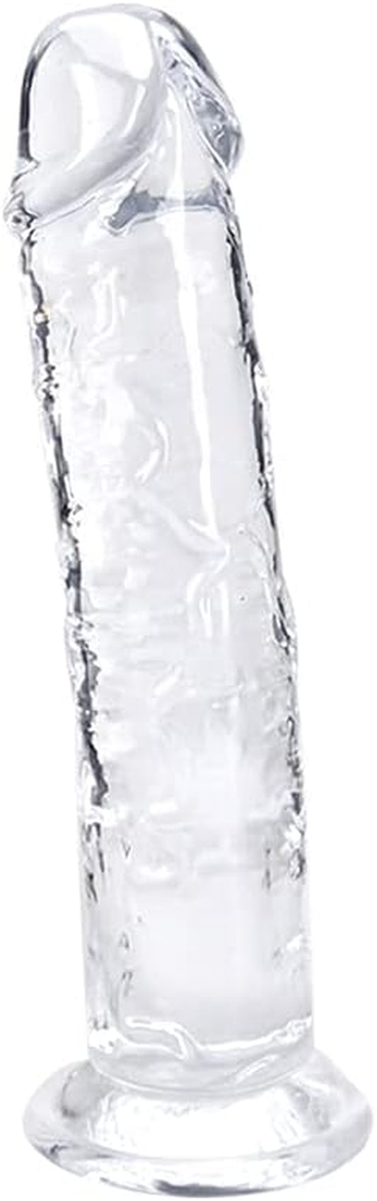 7 Inch Small Realistic Dildo, Soft Lifelike Beginner Sex Toy Thin Penis Clear with Strong Suction Cup for Womens/Men/Gay,Adult Life like Sex Anal Cute Toys & Games