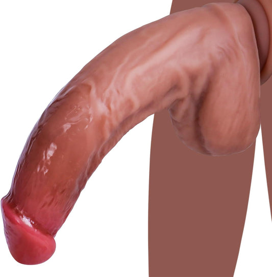 9.5 Inch Big Lifelike Dildo Sex Toy, Thick Silicone Dildos with Strong Suction Cup for Hands-Free Play and G-Spot Anal Stimulation Soft Adult Sex Toys for Men and Women or Couples