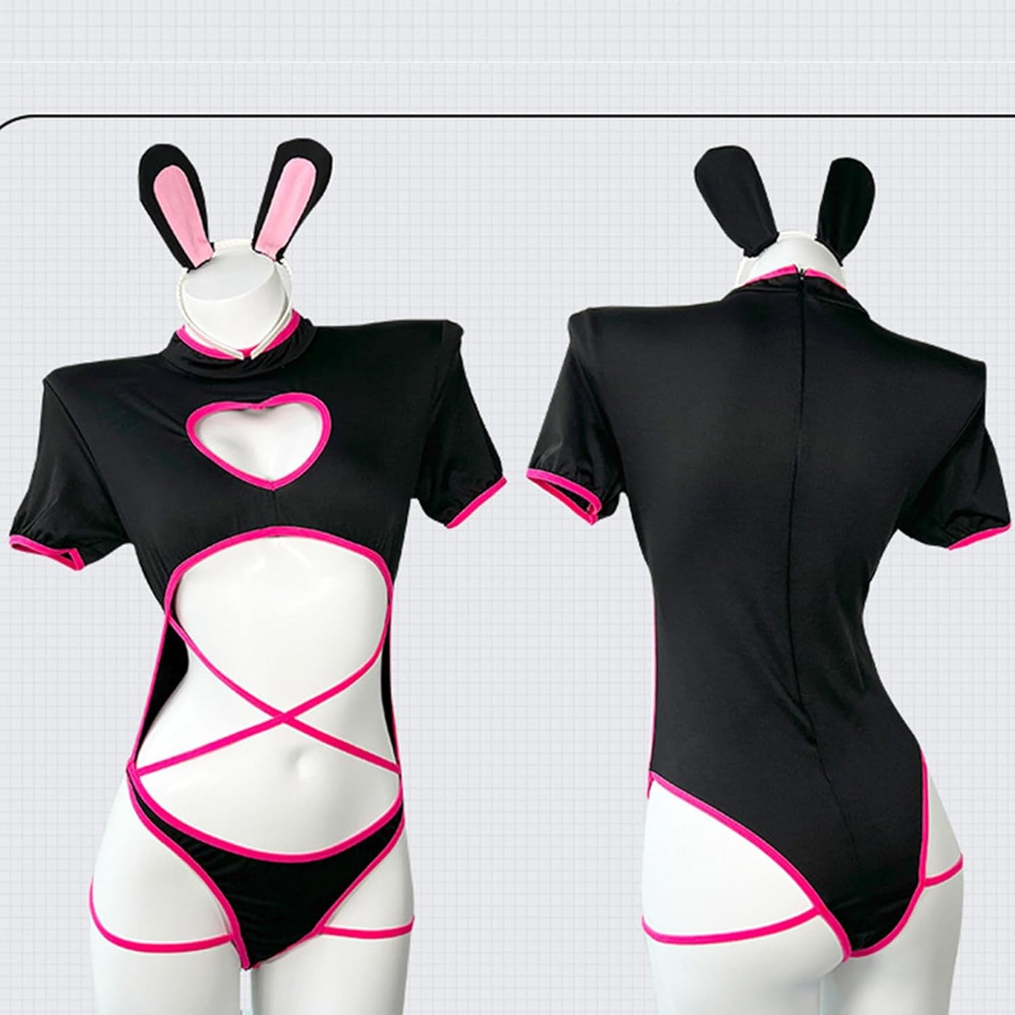 Womens Bunny Girl Cosplay Costume Anime Bodysuit Lingerie Set