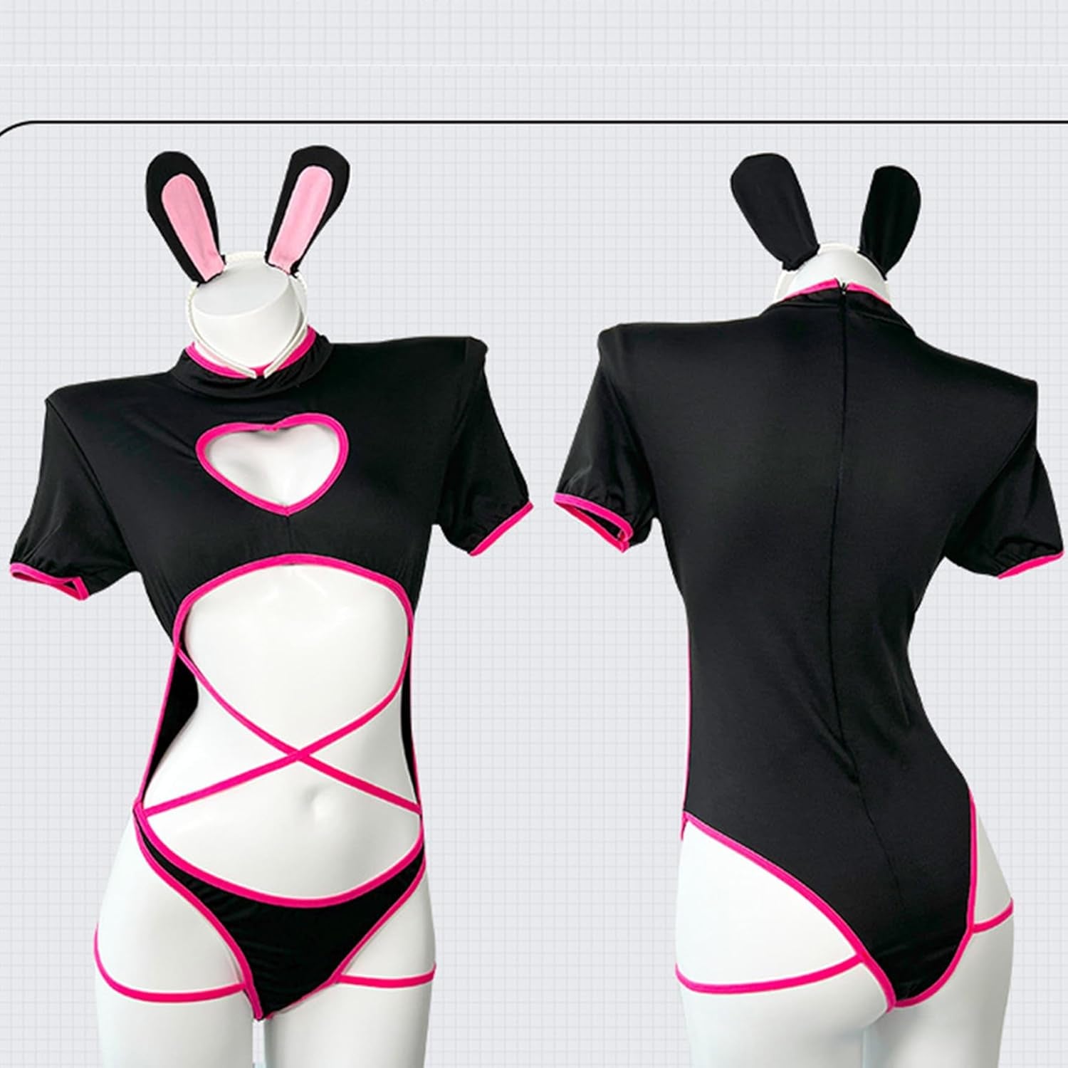 Womens Bunny Girl Cosplay Costume Anime Bodysuit Lingerie Set