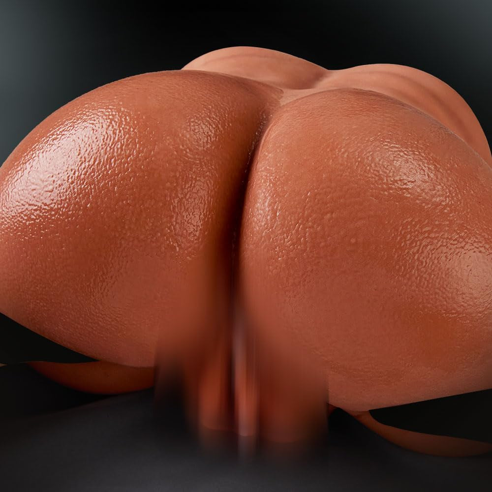 BBW Pussy Ass Male Masturbator Sex Doll with Thickened Vulva & Everted Labia, Realistic Pocket Pussy Sex Toy with Realistic Skin Texture,  5.5LB Brown Adult Male Sex Toy for Men Masturbation