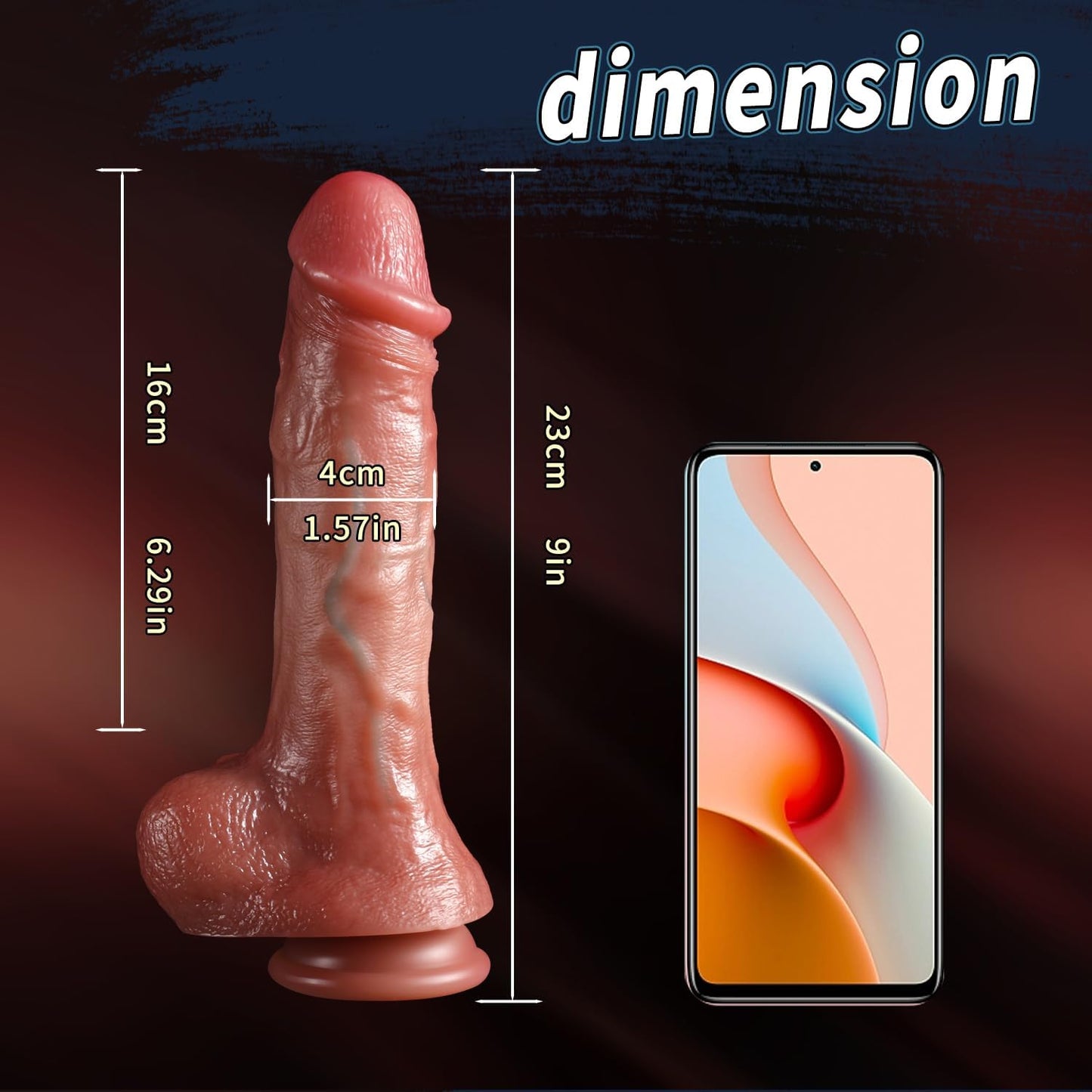 Sex Toys Realistic Silicone Dildo with Strong Suction Cups, Huge Thick Dildos for Clitoral and Anal Stimulator,Hands-Free Play Adult Sex Toys for Women and Couple 9 Inch