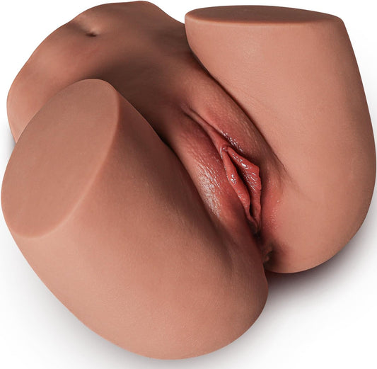 Male Masturbator Sex Doll for Men Pocket Pussies Realistic Adult Sex Toys for Men, 5.8LB Entry-Level Ass Lifelike Soft Butt with Vagina and Anal Channel for Several Sex Positions (Wheat)