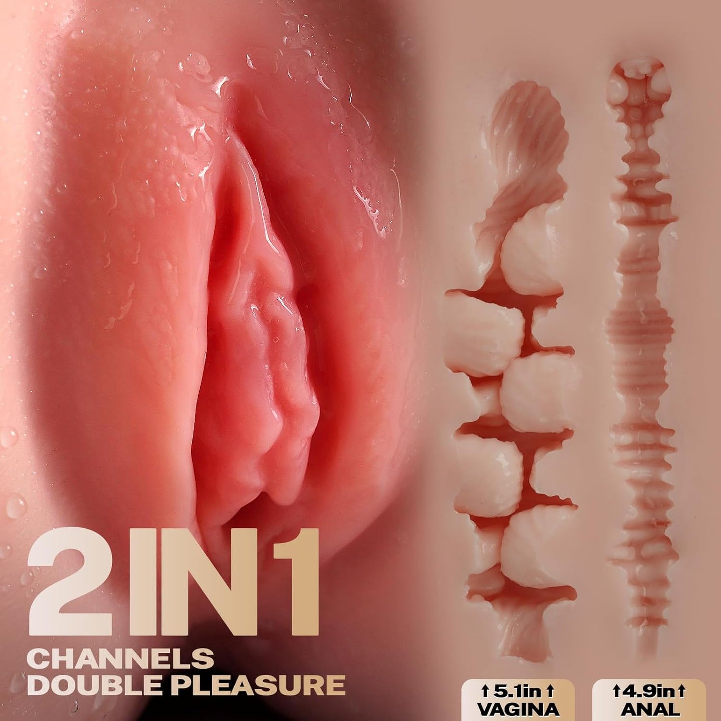 Pocket Pussy Male Sex Toys -  5.5LB Sex Dolls Male Masturbator Entry-Level Ass Adult Sex Toys for Men, Realistic Female Adult Torso Mini Butt Stroker with Tight Vaginal Anal Hip Brandi