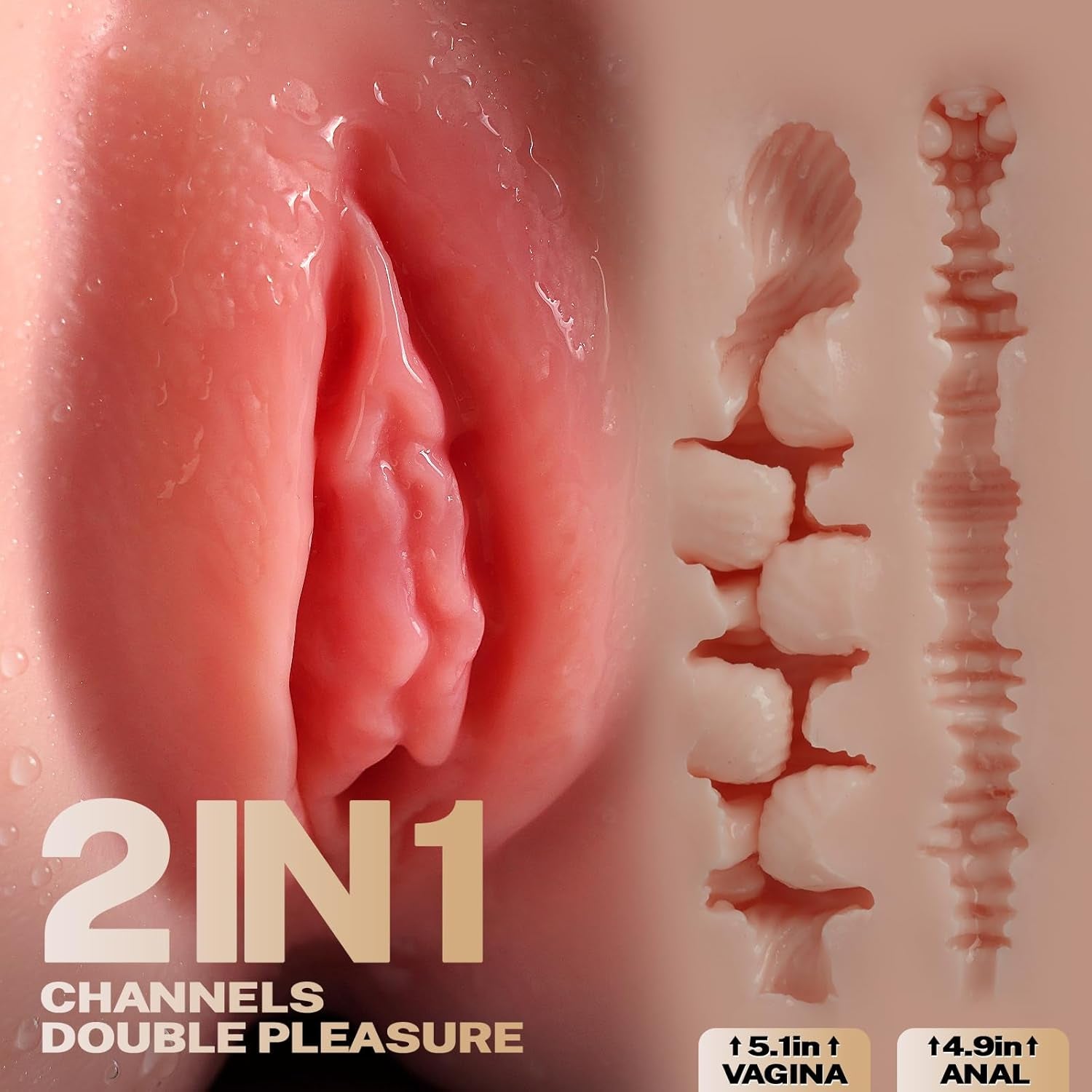 Pocket Pussy Male Sex Toys -  5.5LB Sex Dolls Male Masturbator Entry-Level Ass Adult Sex Toys for Men, Realistic Female Adult Torso Mini Butt Stroker with Tight Vaginal Anal Hip Brandi