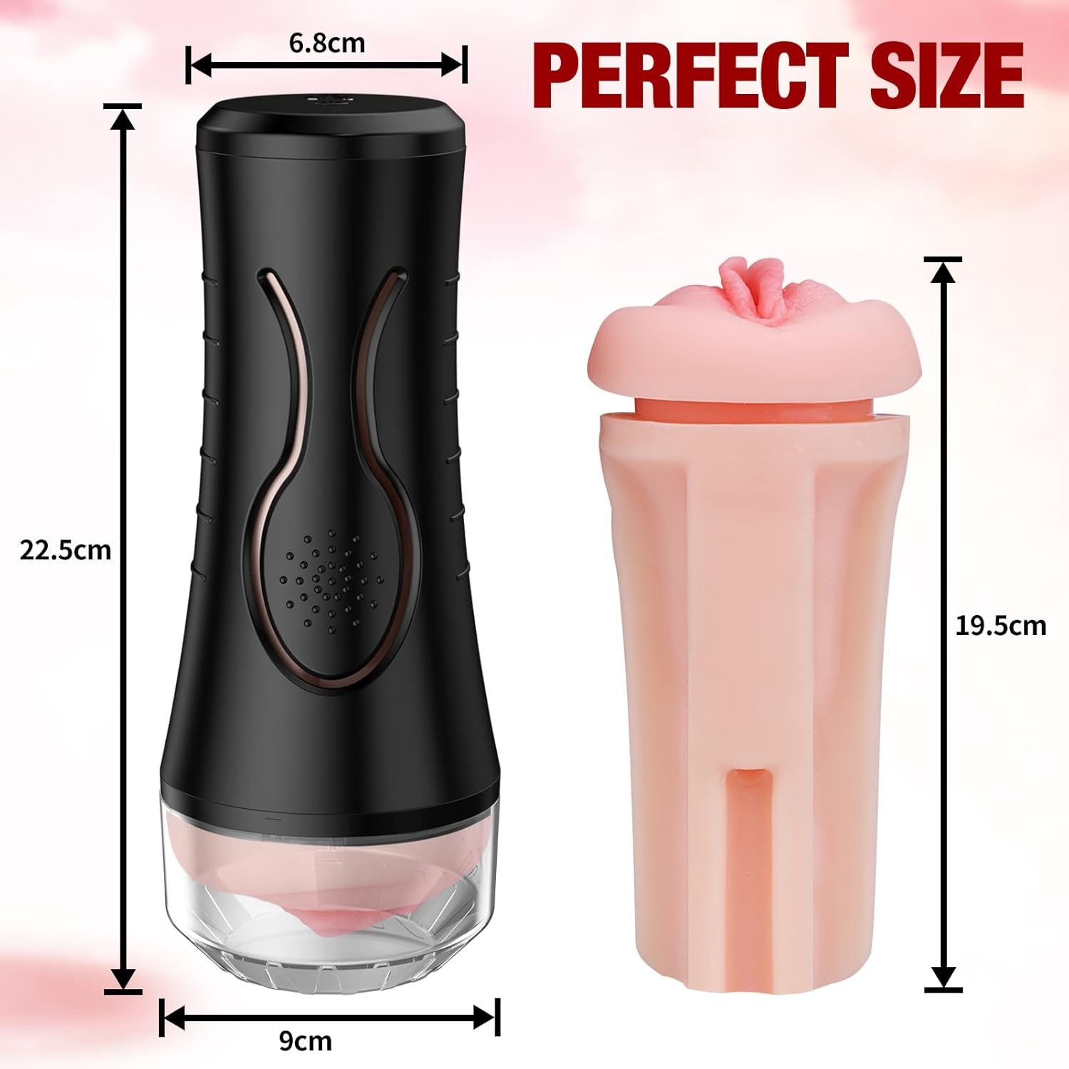 Mens Sex Toys Male Masturbator, Vibrating Masturbator Squeezable Pocket Pussy for Men with 7.5" Depth Lifelike Textured Vagina, Plump and Soft Fleshy Masturbating Stroker Toys, Adult Sex Toys for Men