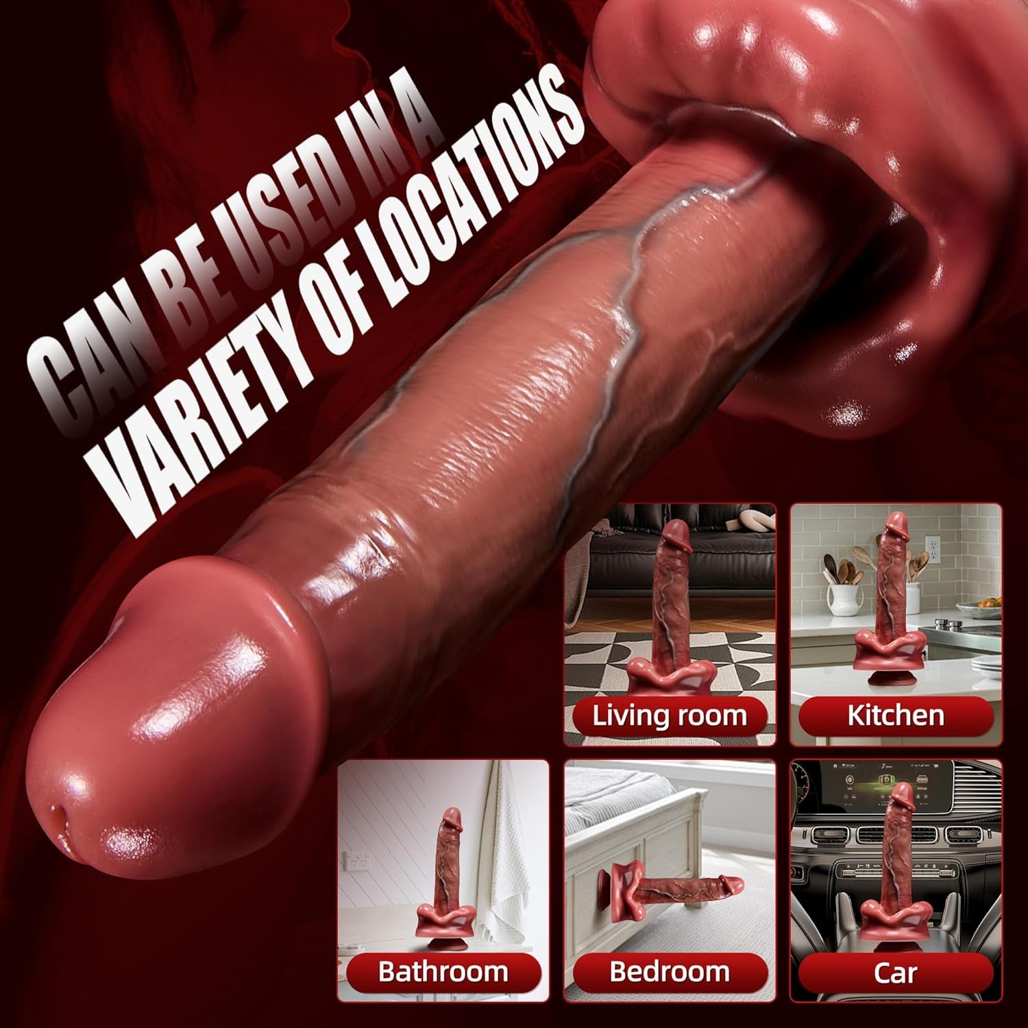 Thrusting Dildo Vibrator Sex Toys-Realistic Dildos for G Spot Anal Stimulation with 3 Insertion and 9 Vibration and Heating Modes with a Remote Control and a Mouth Adult Toys Couples Sex Toys Rose Toy