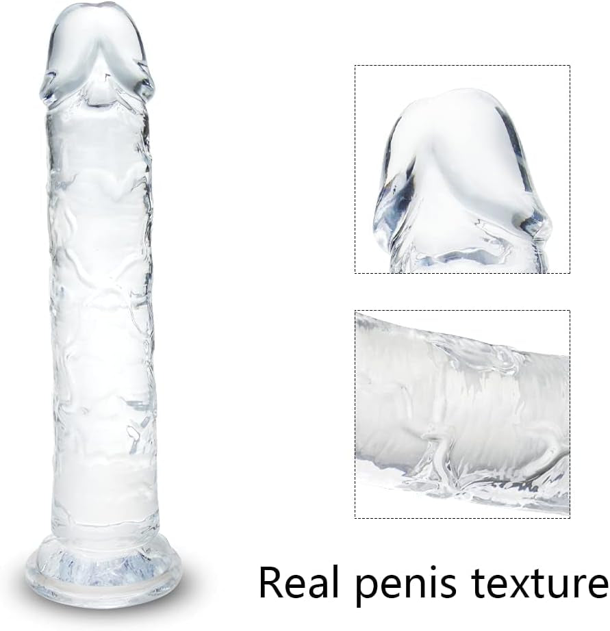 7 Inch Small Realistic Dildo, Soft Lifelike Beginner Sex Toy Thin Penis Clear with Strong Suction Cup for Womens/Men/Gay,Adult Life like Sex Anal Cute Toys & Games