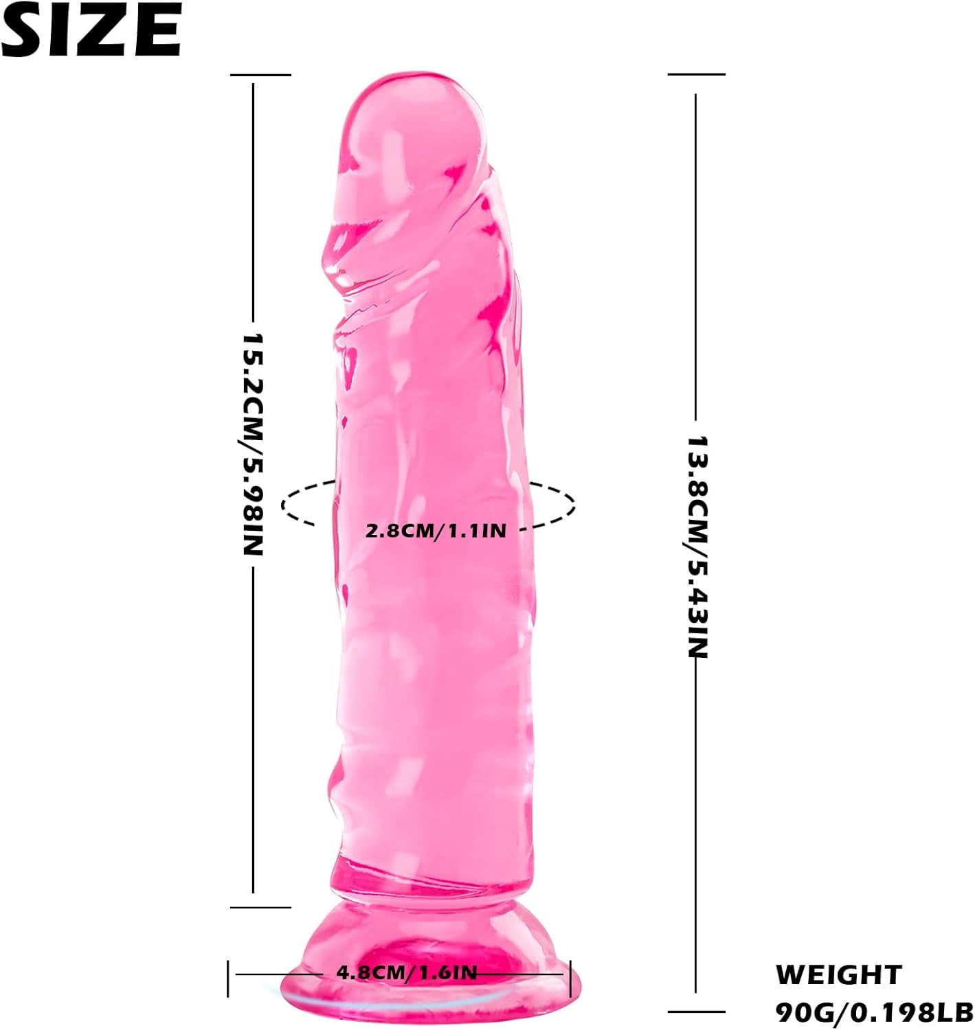 6 Inch Realistic Cute Dildo, Soft Beginner Small Anal Toys, Soft Realistic Sex Toy Thin Penis with Strong Suction Cup for Women/Men/Couples, Adult Sex Toy for Vaginal/Anal Stimulation (Pink)