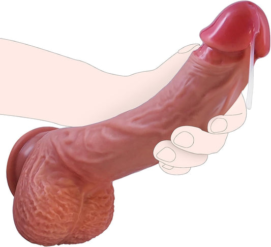8.66 Inch Lifelike Giant Realistic Dildos Adult Sex Toys Silicone Huge Dildo Glans Held High Shapes of Penis, Sturdy Suction Cup Dildo for Hands-Free Play G-Spot Vaginal Clitoral for Women and Couples