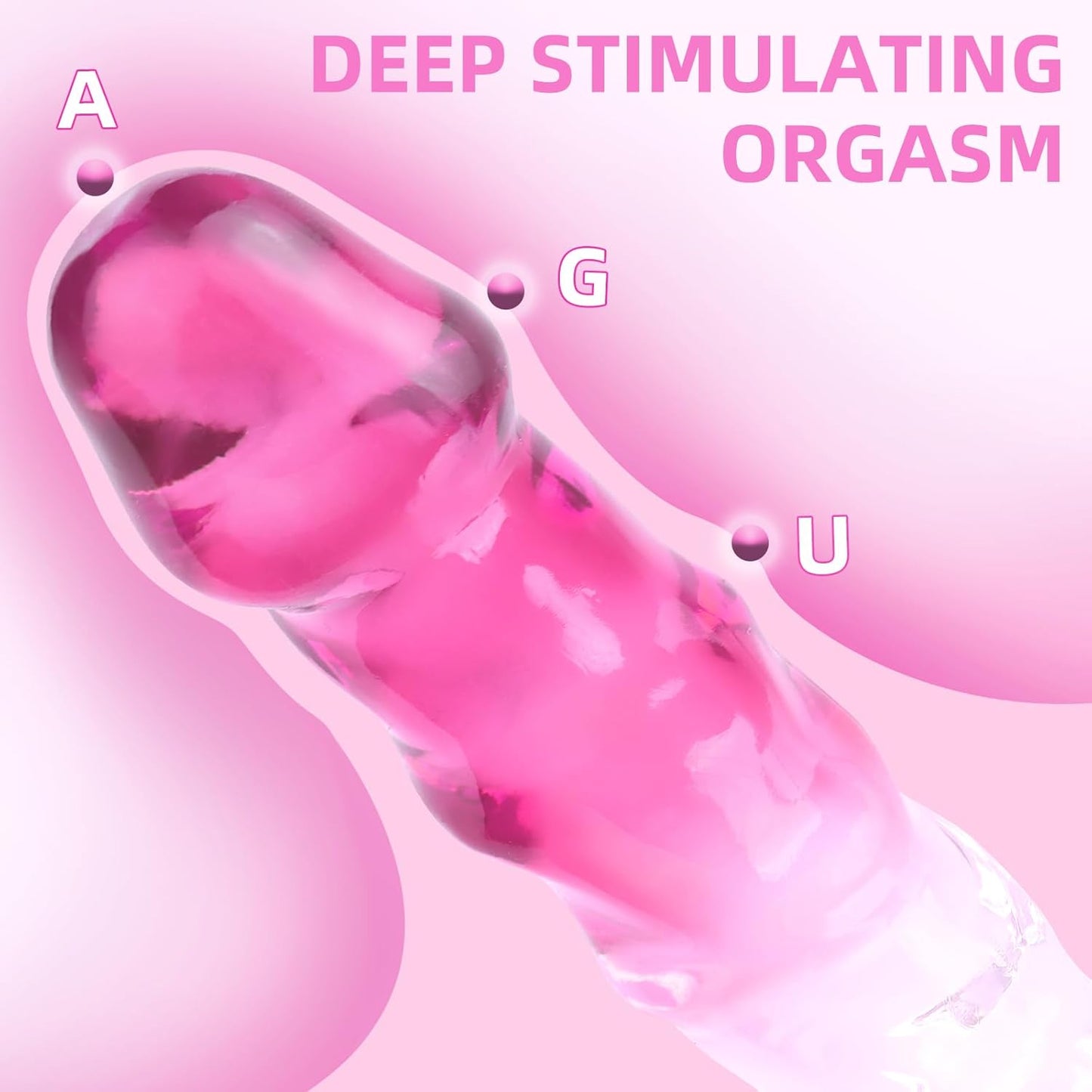 Sex Toy Realistic Pink Dildo for Women -  G Spot Adult Toys, Gradient Clear Penis with Strong Suction Cup, Soft Lifelike Dick for Beginner & Couples Anal Vaginal Sexy Play, Strap-On Pleasure