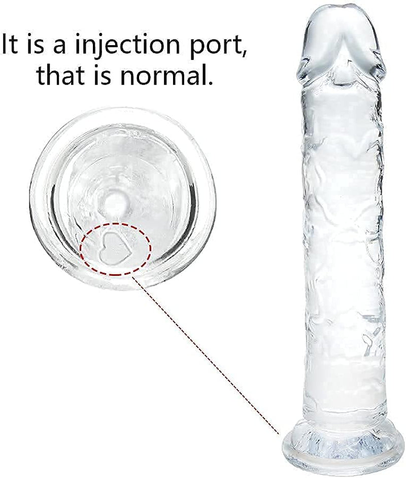 7 Inch Small Realistic Dildo, Soft Lifelike Beginner Sex Toy Thin Penis Clear with Strong Suction Cup for Womens/Men/Gay,Adult Life like Sex Anal Cute Toys & Games